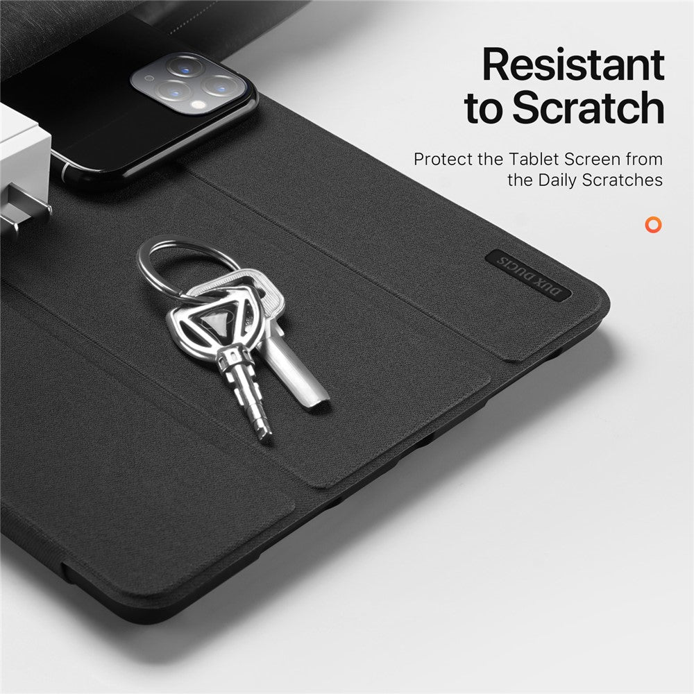 for iPad Air 13 (2025) / (2024) Case Tri-Fold Stand Leather Smart Tablet Cover with Pencil Holder - Black