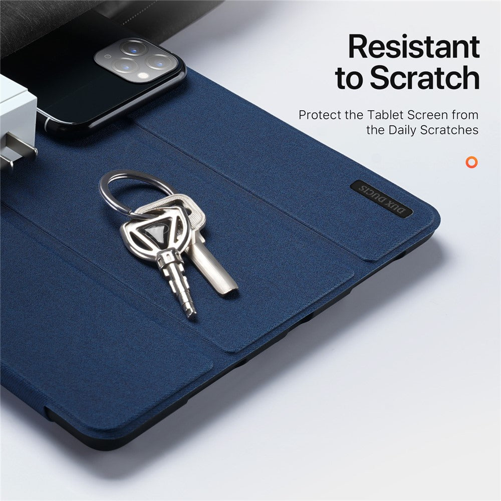 for iPad Air 13 (2025) / (2024) Case Tri-Fold Stand Leather Smart Tablet Cover with Pencil Holder - Blue